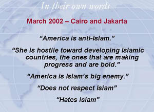 ... is anti-Islam and does not respect Islam; is Islams biggest enemy