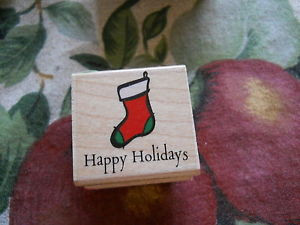... Stamp-Christmas-Saying-Phrase-Quote-Happy-Holidays-Stocking-Hanging-Up