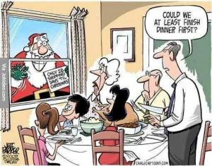 Funny Christmas Santa cartoon picture joke 2014 to 2015