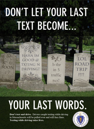 Massachusetts Texting Law Poster