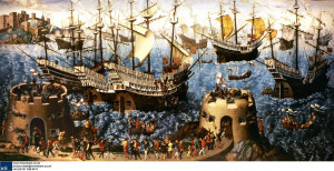 The Embarkation at Dover. By an unknown artist, c.1545