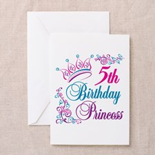 5th Birthday Princess Greeting Card for