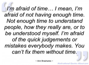 afraid of time… i mean ann brashares