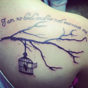 ... ensnare #ink #teamtatted #permanent #tree #branch #bird #cage #freedom