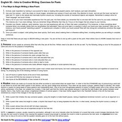 Creative Writing Exercises