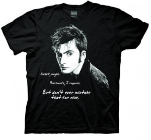 Details about DOCTOR WHO TENTH DOCTOR TENNENT QUOTE BLACK T-SHIRT ...