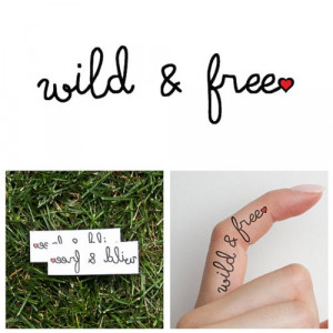 Temporary Tattoo Quote (Set of 2) – Wild and Free