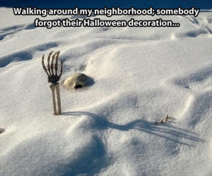 funny halloween decorations in winter