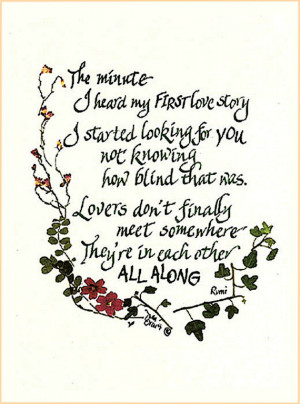 Romantic love poem, Rumi, quote, wedding, Valentine's Day, engaged ...