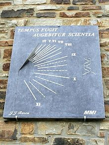 Tempus Fugit. Sundial in Redu, Belgium.