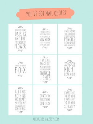 You've Got Mail Quotes - Printable Pacakge - Meg Ryan - 8x10 Prints