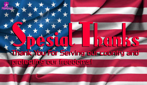 spesial thanks you for serving our country and protecting our freedoms ...