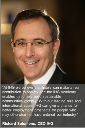 Quote from Richard Solomons, CEO of Intercontinental Hotels Group ...