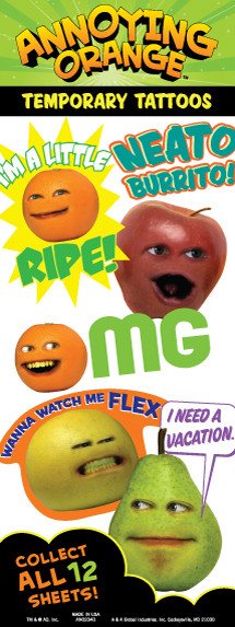 annoying orange tattoos # ano2fol 12 colorful annoying tattoo sheets ...