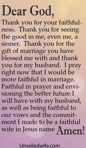 Prayer Of The Day – Being Faithful In Marriage by @unveiledwife