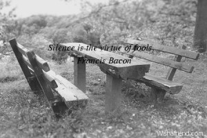 silence-Silence is the virtue of fools.