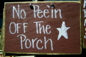 No Peein Off the Porch sign-porch decor, funny wood sign, cute plaque ...