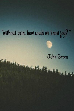 John Green - Without pain, how could we know joy?