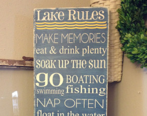 Lake Rules subway sign - 12x36 - ca n be personalized to fit your own ...
