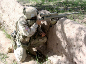 The sniper Russ Crane in action in Afghanistan in 2006 There is