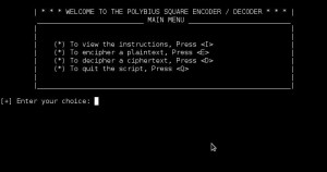 The Polybius Square Encoder / Decoder v.1.0