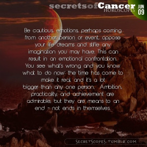 Cancer Horoscope. Want tomorrow's Cancer horoscope? Visit iFate.com ...