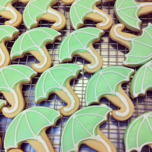 Umbrella cookies for a bridal shower. Resisting the urge to eat one!