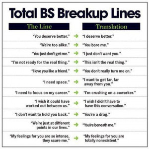 What breakup lines really mean funny facebook quote