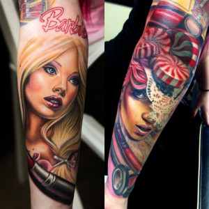 Kelly Eden's tattoos. #Barbie #Candy #Makeup