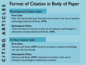 Article Citations in the Body of a Paper