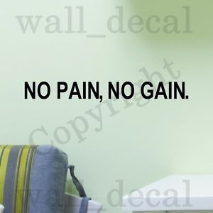 No-Pain-No-Gain-Wall-Decal-Vinyl-Sticker-Quote-Workout-Exercise-Gym