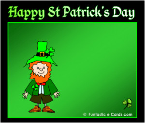 Free online card with comic leprechaun and kiss me I'm Irish message