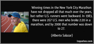 Winning times in the New York City Marathon have not dropped all that ...