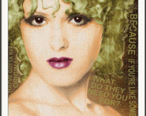 Bernadette Peters Gold and Quote - Giclee Print ...
