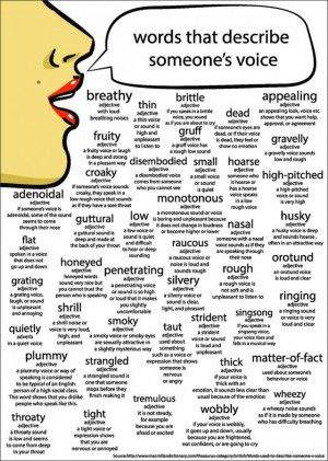 Words For Writers: Words that Describe Someone’s Voice