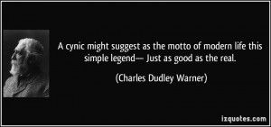 suggest as the motto of modern life this simple legend— Just as good ...