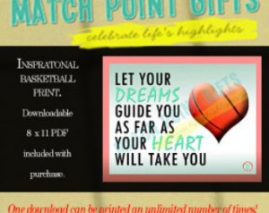 Inspirational basketball print. Senior night gift, sports motivational ...