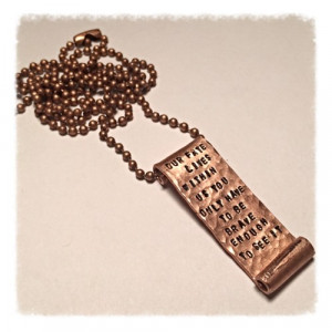 Disney / Pixar Brave inspired quote, copper scroll necklace