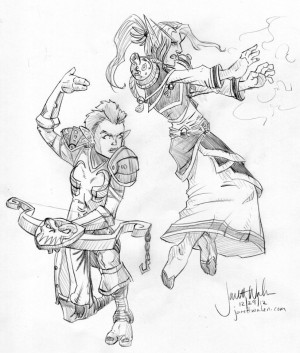 world_of_warcraft_commission___hunter_and_priest_by_thejarett-d5y9cud ...