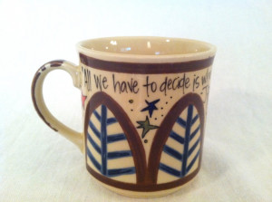 ... Literary Quote Mug - Hand Painted Brown and Taupe. $14.00, via Etsy