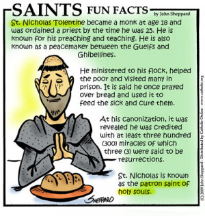 Saints Fun Facts for St. Nicholas of Tolentino