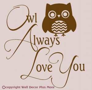 Owl Always Love you Chevron Owl Wall Decor Sticker Baby Nursery
