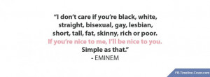 Messages/Sayings : I Dont Care Eminem Quote Facebook Timeline Cover