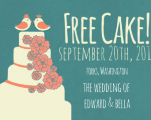 Free Cake Save the Date | Funny Save the Date | Print at Home ...
