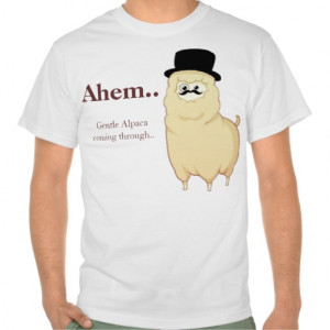 Cute Gentleman Alpaca Tee Shirt