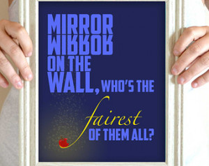 Mirror Mirror Quote Art Print, Snow White Quote Poster, Snow White ...
