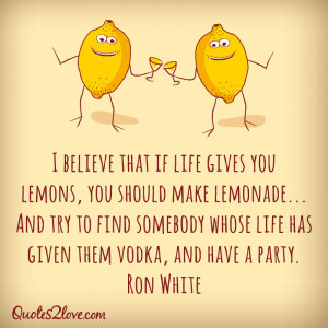 ... somebody whose life has given them vodka, and have a party. Ron White