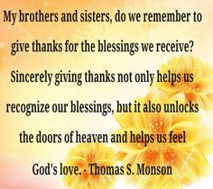 gratitude quote Thomas S. Monson More