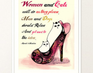 ... Pen and Ink Vintage Cute Cat High heeled Shoe Home Decoration Special
