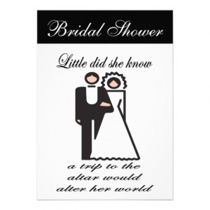 Funny Bride Groom Bridal Shower Party Invitation 2